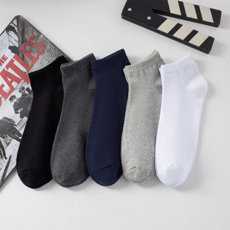10 Paar/Lot Herren Kurzsocken Baumwolle Einfarbig Schwarz Business Atmungsaktiv Neue Kurzsocken Frühling Sommer Übergröße 38-44 – Detail 2