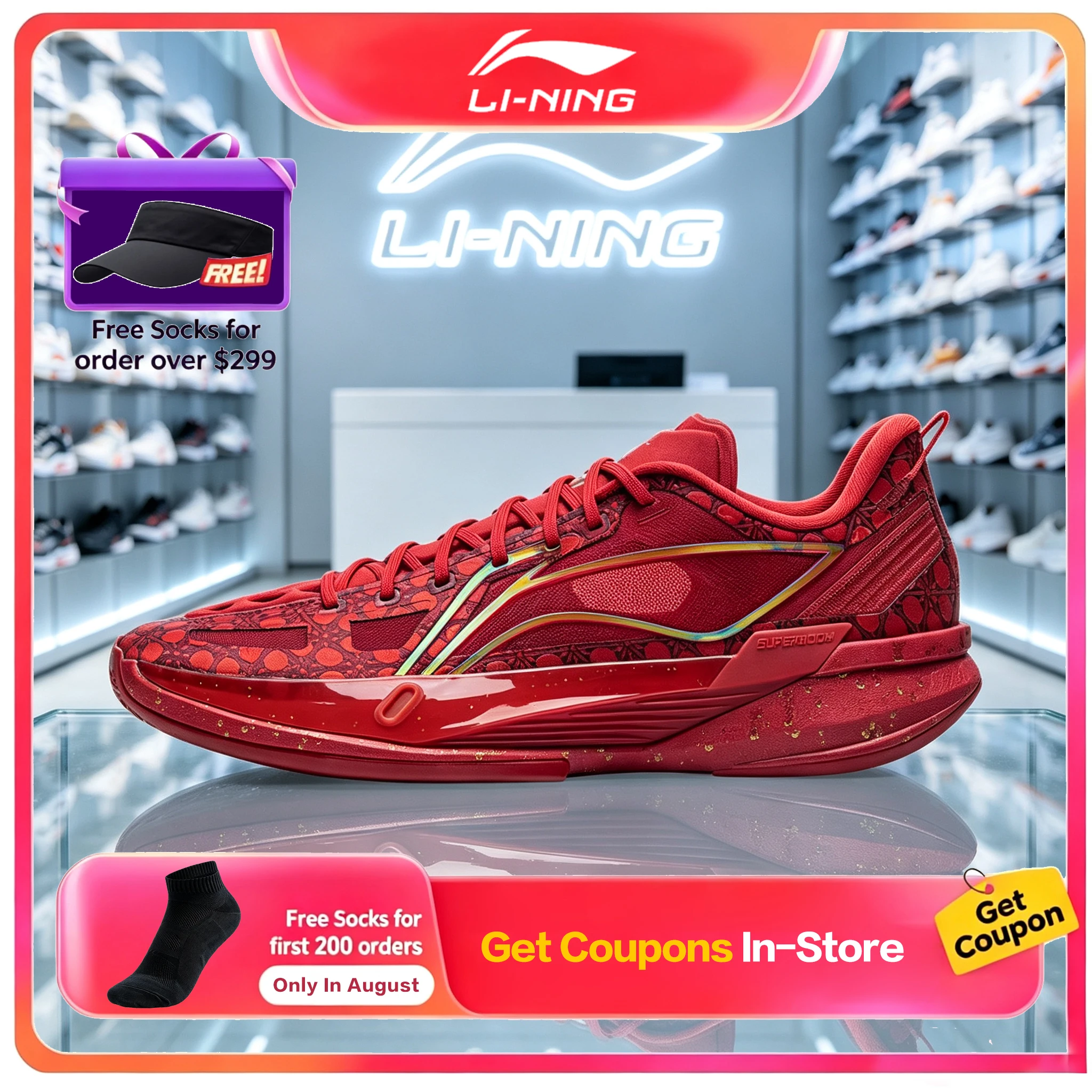Li Ning Ultra Light 2026 Men Low Top Basketball Shoes Cushion Rebound Professional Training Sneakers