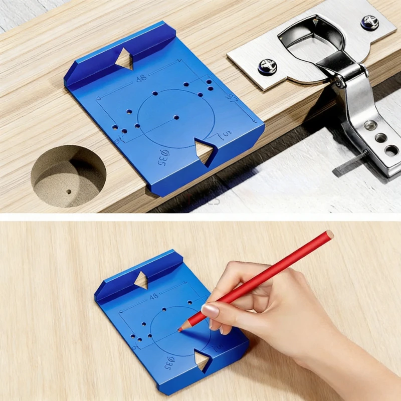

Woodwork 35/40mm Hinge Drilling Locator Household Cabinet Door Panel Hinge Installation Positioning Assistant Hole Punching Tool