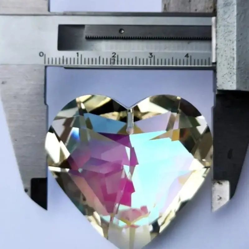  Crystal Hanging Heart-shaped Suncatchers Prism Craft Pendant, Hanging Sun Catchers Chain Ornament Window Garden Decor