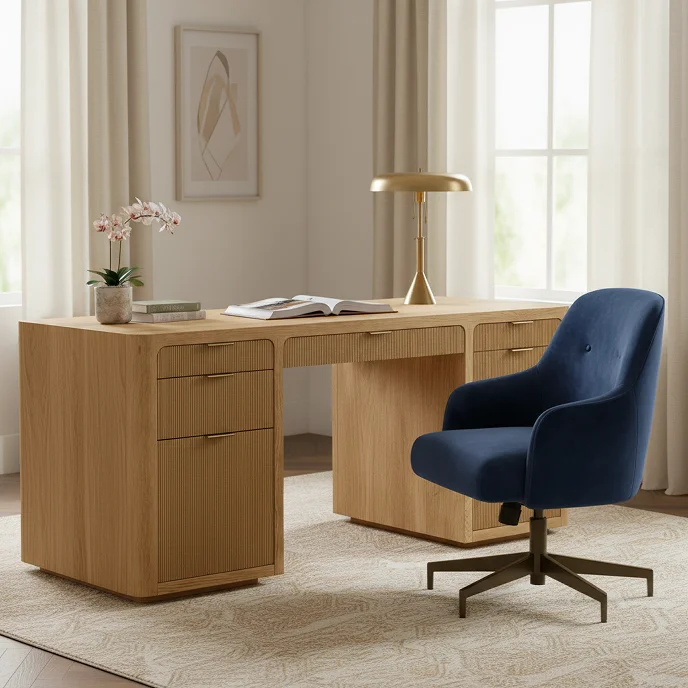 # Newest Design Luxury Home Office Furniture Modern Solid Oak Wood Office Desk