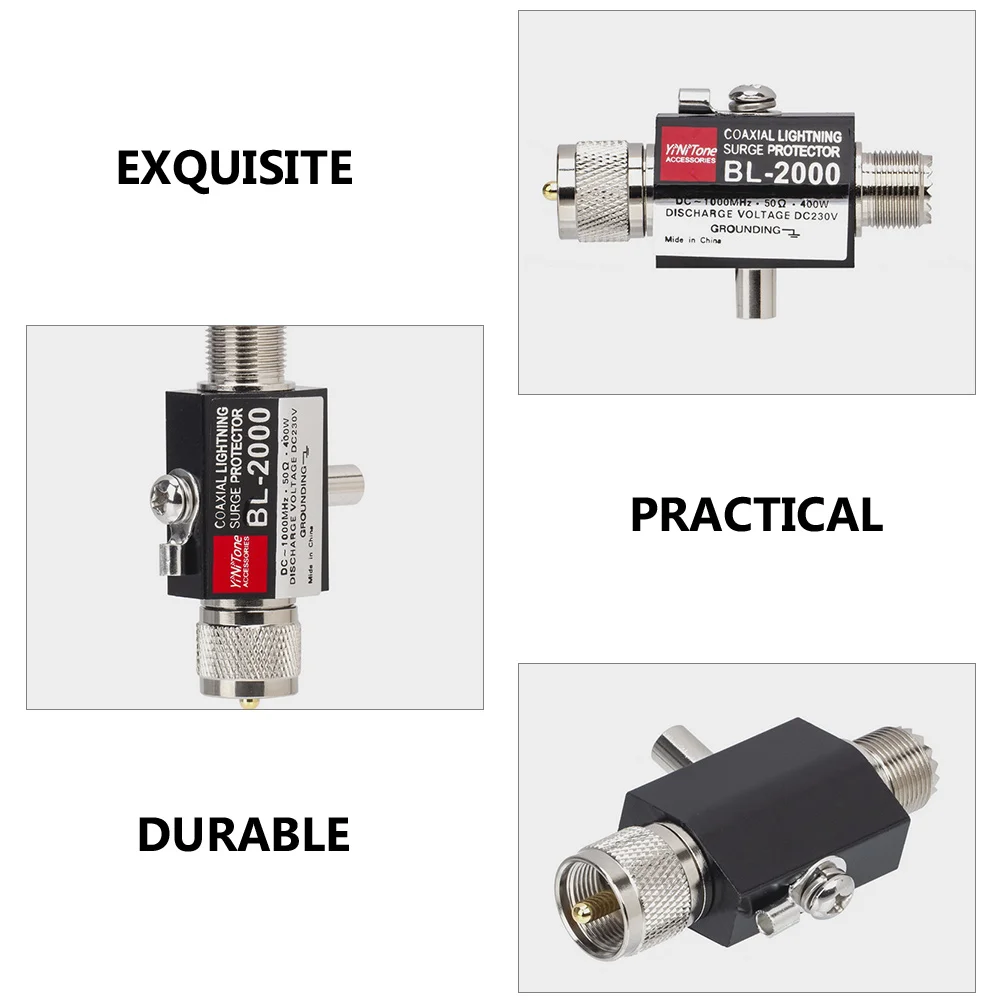 Protetor coaxial do acessório da proteção do trovão do prendedor para o cabo do anteparo do prendedor bidirecional da rádio do CB