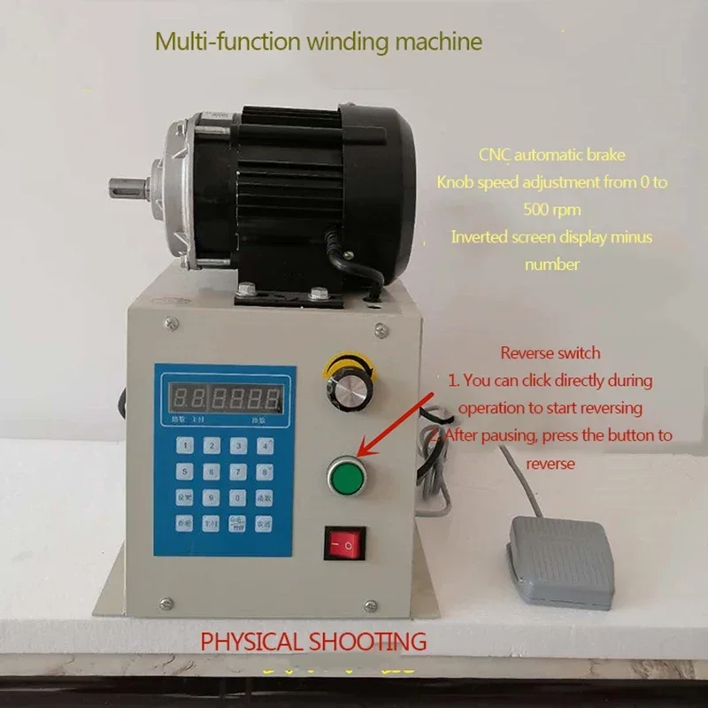 220v NEW 650W/800W CNC Electric Winding Machine High Torque Winding Machine With Chuck Adjustable Speed Automatic Winding Tool