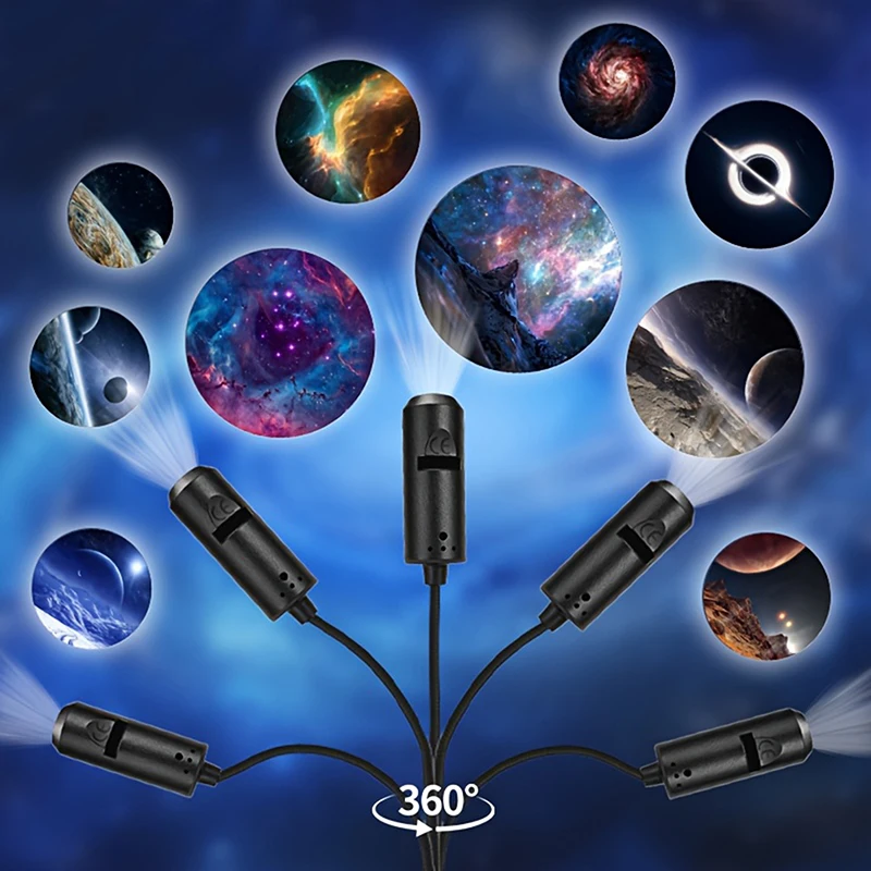∶LED Galaxy Projection Light 1 Light+10 Pictures Change, LED Galaxy Projector, Starry Sky Lighting Night Light