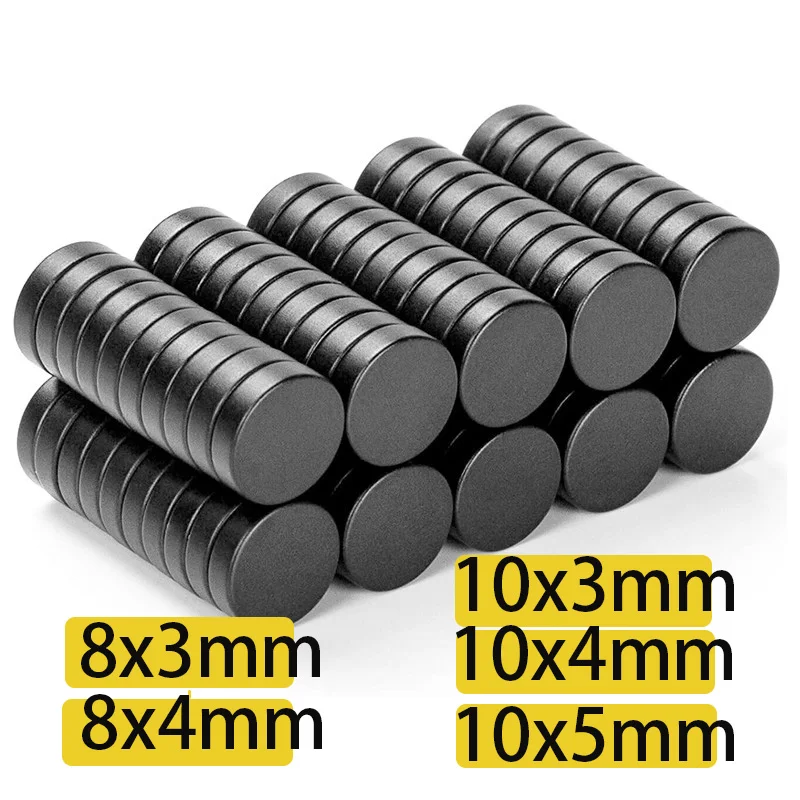 

8x3 8x4 10x3 10x4 10x5 dia10 Black Round Magnets Permanent Ferrite Rare Earth m Magnets Epoxy Coating fridge sticker