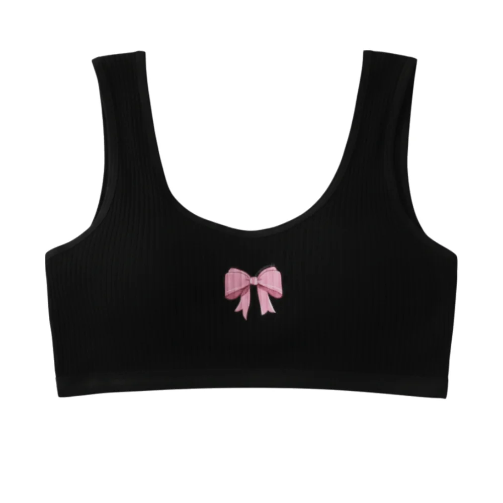 

New Cotton Children Tube Tops Elastic Bow Girl Sports Bra Underwear Comfortable to Wear Racerback Vest for Teeange Toddler Girls