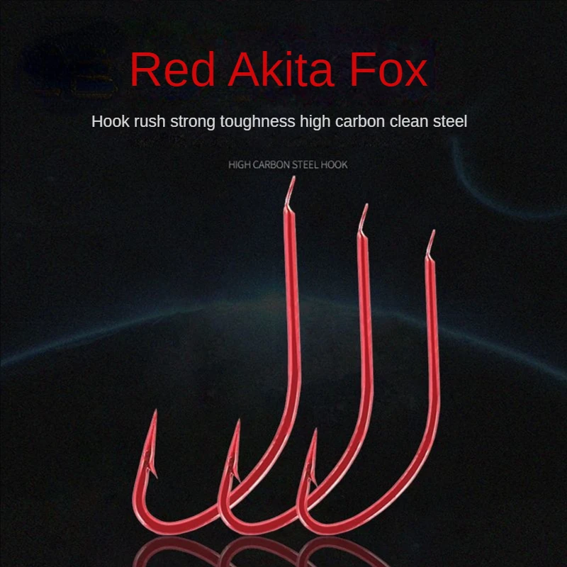 100pcs Fishing Hooks Barbed Noeye Flathead Long Handle Fishhook Small Fish Red Barbel curve 낚싯바늘 рыболовный крючок Pesca Fox