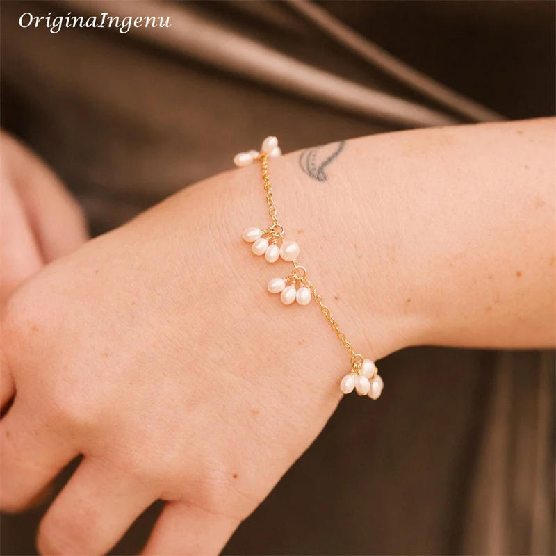 14K Gold Filled Pearl Blossom Bracelet Handmade Custom Lenght Jewelry Women Gift Tarnish Resistant Pearl Jewelry