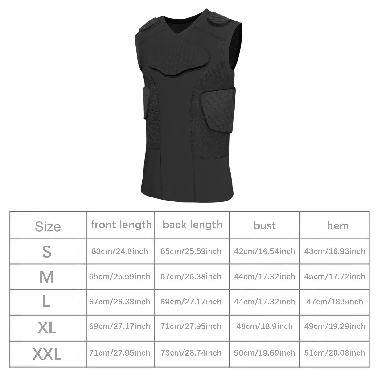 Mens Chest Protector Vest Sleeveless Compression Shirt Chest Protection for Skateboarding Training Softball Rugby Basketball