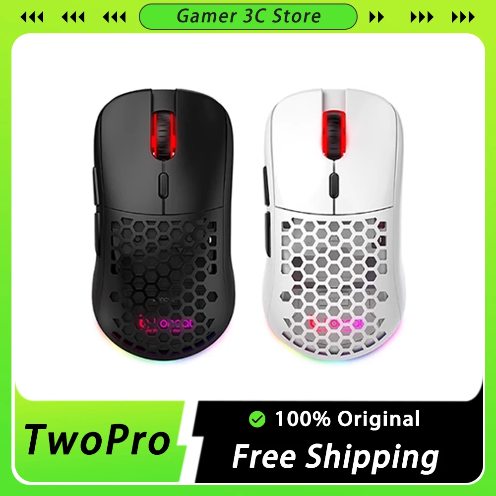 

incott TwoPro 2.4G Wireless Mouse PAW3395 Sensor Light Weight Custom Low Delay FPS Gaming Mouse RGB Ergonomics Pc Gamer Gift