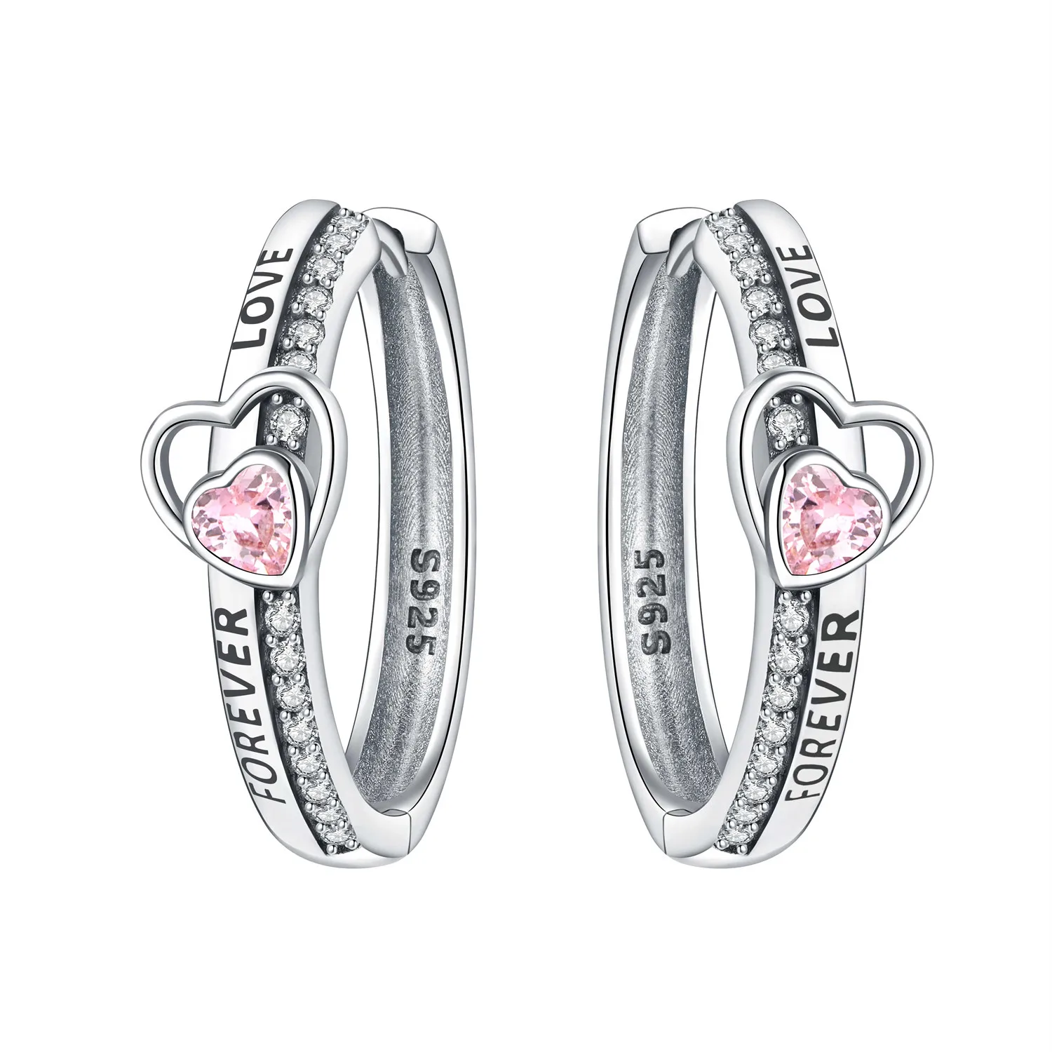 Women's 925 Sterling Silver Star Moon Heart Shape Earrings