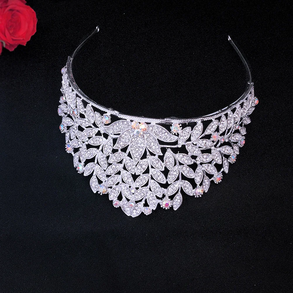 

1pc Wedding Bridal Headwear Rhinestone Crown Tiara Shining Crystal Pearls Elegant Hair Decoration Bride Women