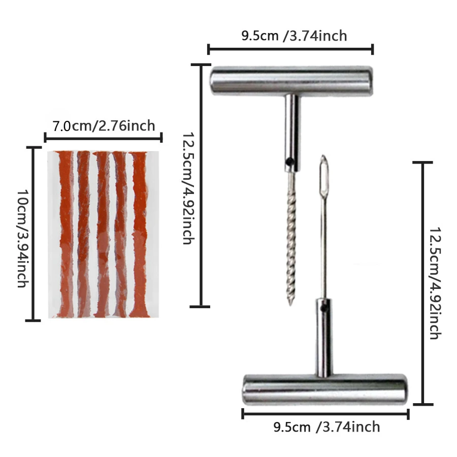 Kit di riparazione pneumatici per moto Strumenti per foratura per auto Strumenti per foratura di pneumatici Emergenza per strisce di pneumatici Kit di strumenti per la riparazione della colla per agitazione