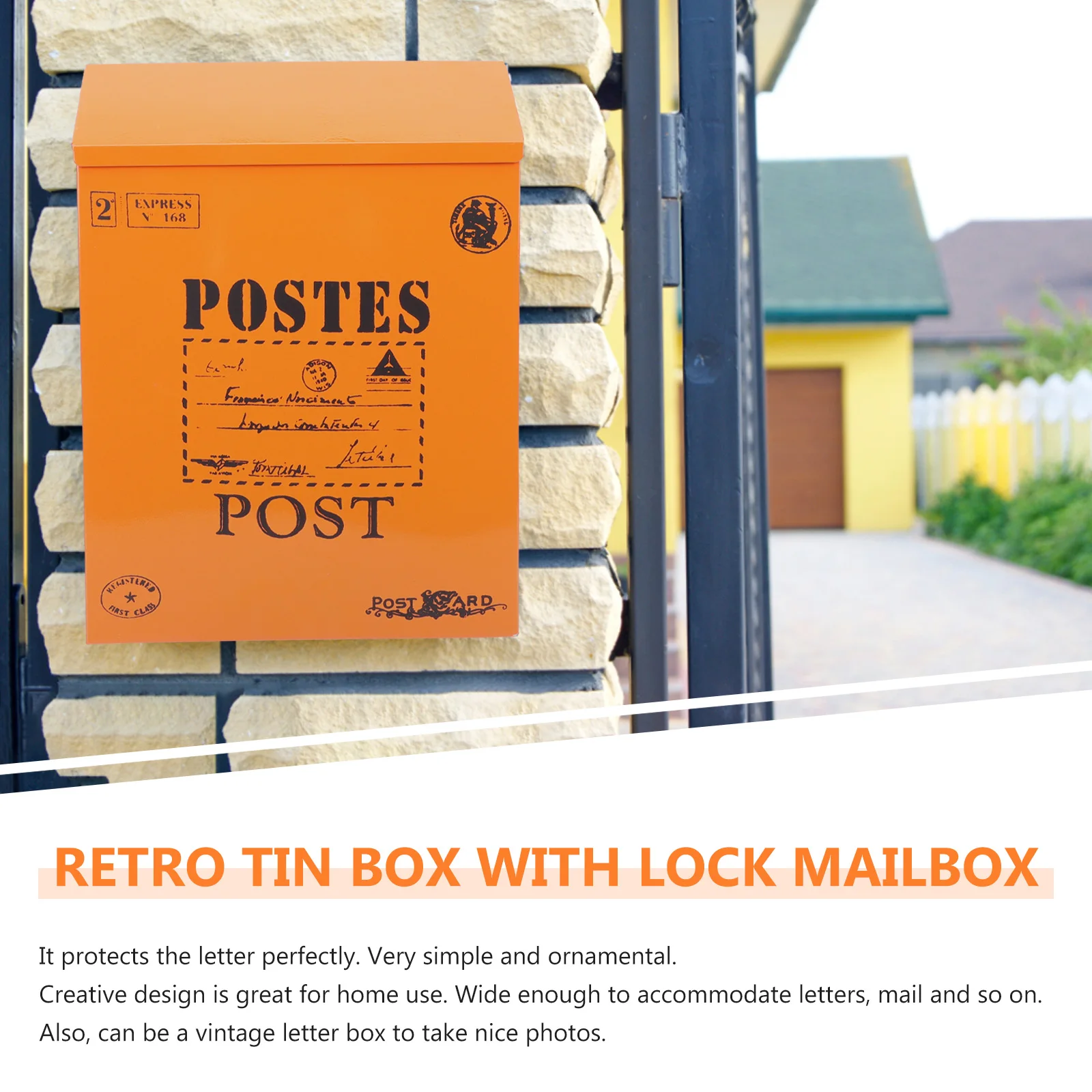 

Creative Tin Mailbox Retro Iron Letter Box Wall Mount Home Office Garden Decor Lockable Vintage Suggestion Box