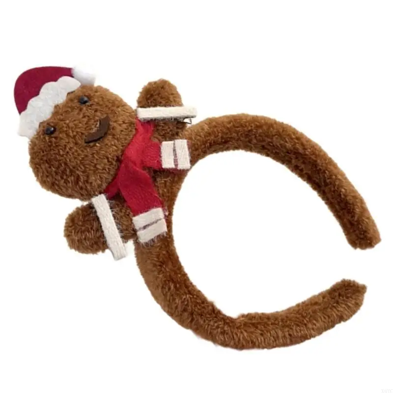 X4YC Kerstthema Plush Headband Festival Props Hairhoop Holiday Party Decoratie