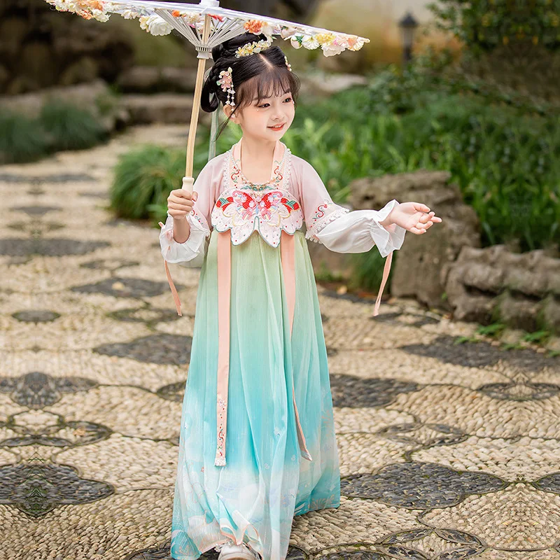 

Hanfu Spring And Summer New Super Xianru Dress Chinese Style High-end Embroidery Children's And Girls' Ancient Dress Longuette