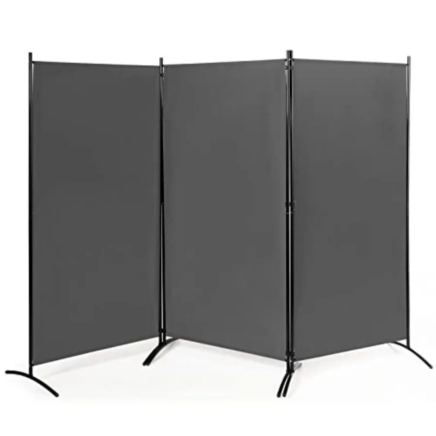 

6 Ft Tall 3 Panel Room Divider Black Lightweight Portable Folding Privacy Screen Freestanding Partition Wall Divider and Separa