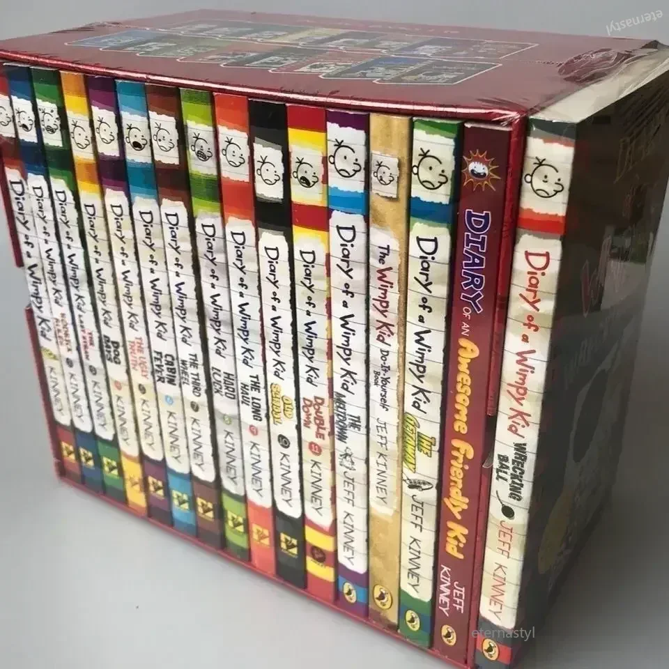 

16 Books/Set English Picture Book Diary of A Wimpy Kid Comic Bridge Novel Children Daily Reading Gift Box Packing 6-12 YearsBOOK