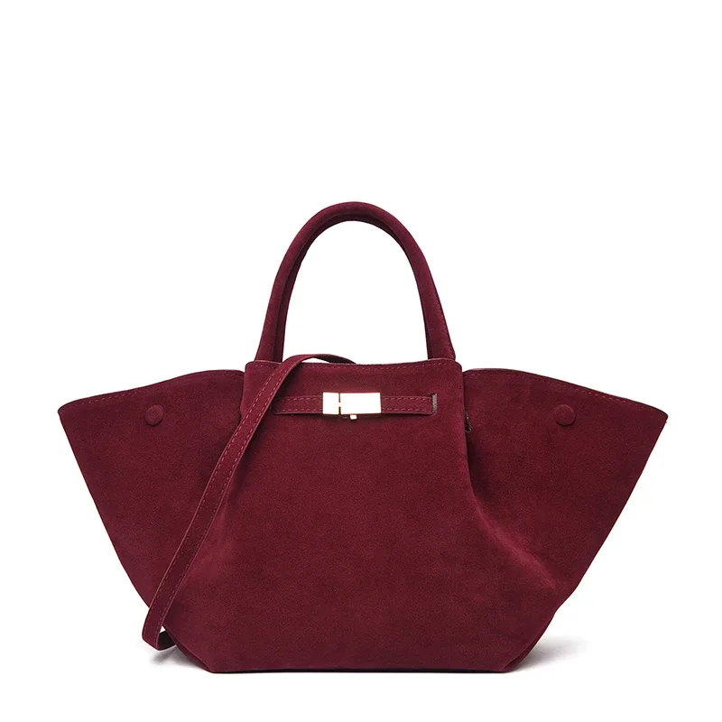 Luxuriöse Damen-Handtasche im Premium-Design aus PU & Wildlederimitat, elegante Umhängetasche mit Henkel, große Kapazität – Detail 2