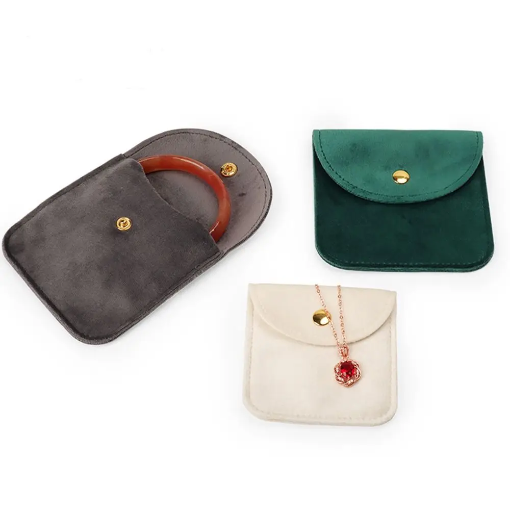New Velvet Snap Button Storage Pouch Packaging Bag Jewelry Bag Gift Bag