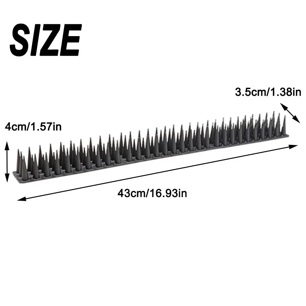 8/12pcs Anti Climb Bird Scarer Repeller Waterproof Rectangle Pigeon Deterrent Spikes Long Lasting Black Bird Defender Spikes