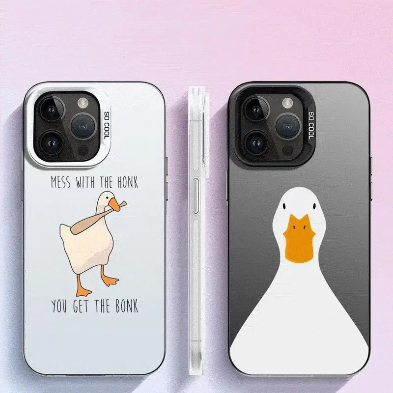 Goose To Honk Or Not To Honk Case For Apple iPhone 15 11 13 14 Pro Max 12 15 Plus 11Pro Matte Lens Protect Plating Phone Cover