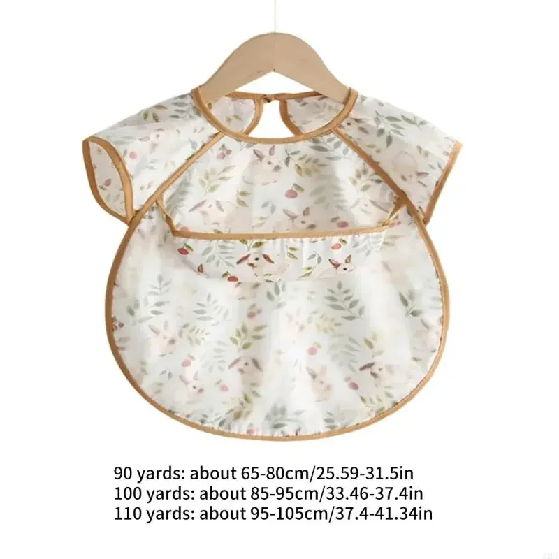 Panno per ruttini traspirante per bambini Manica corta Design resistente all'acqua Tute Grembiule per progetti artistici di giochi disordinati per bambini 15UB