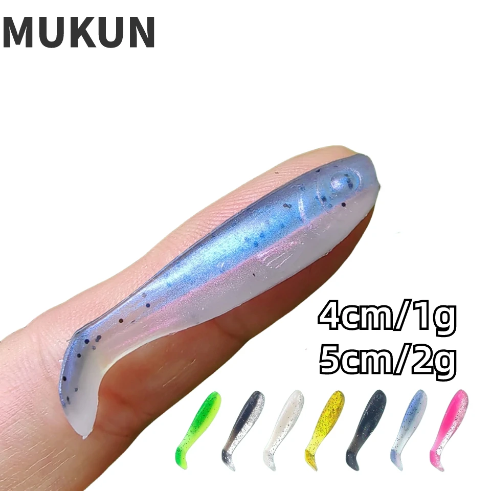 MUKUN 10pcs/Lot Soft Lures Silicone Bait 4cm 1g 5cm 2g Goods For Fishing Sea Fishing PVC Swimbait Wobblers Artificial Tackle