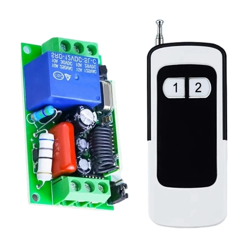 433Mhz Wireless Controls Relays System, AC180~240V 10A for DIY Electrical Projects, Comes with 2 Remotes