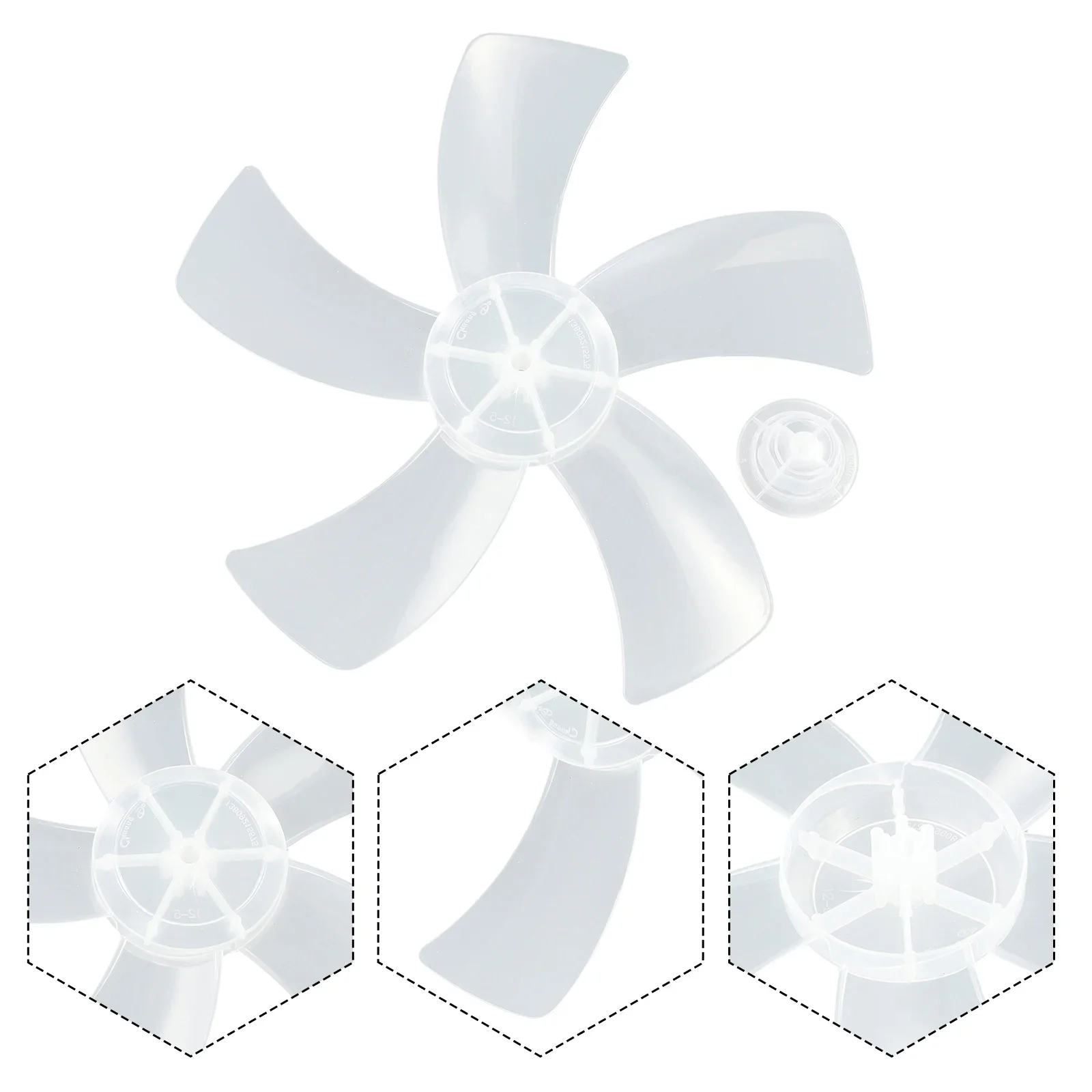 Fan Blade 12 Inch Household Plastic Fan Blade Five Leaves With Nut Cover For Pedestal Home Improvement Accessories