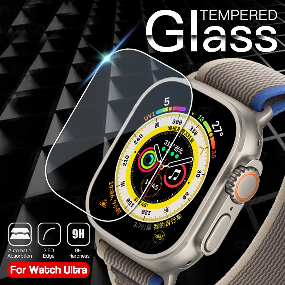 Tempered Glass for Apple Watch Ultra 49mm Screen Protector Anti-Scratch for Apple Watch 8 Pro 49mm Smartwatch