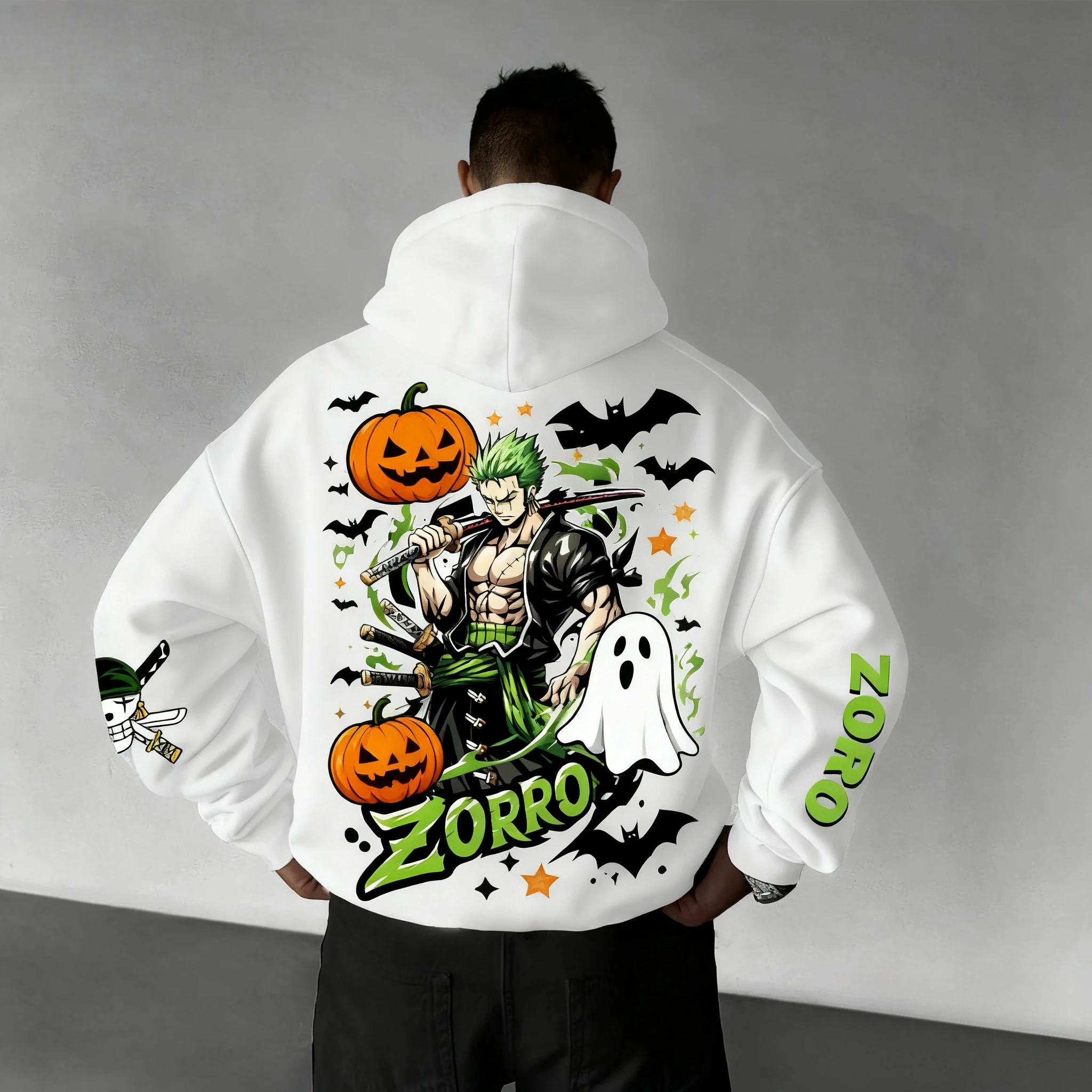 

ONE PIECE Хэллоуин Dress Up Одевание для родителей и детей Осень и зима Японская горячая кровь Аниме Классическая толстовка с персонажем Популярная