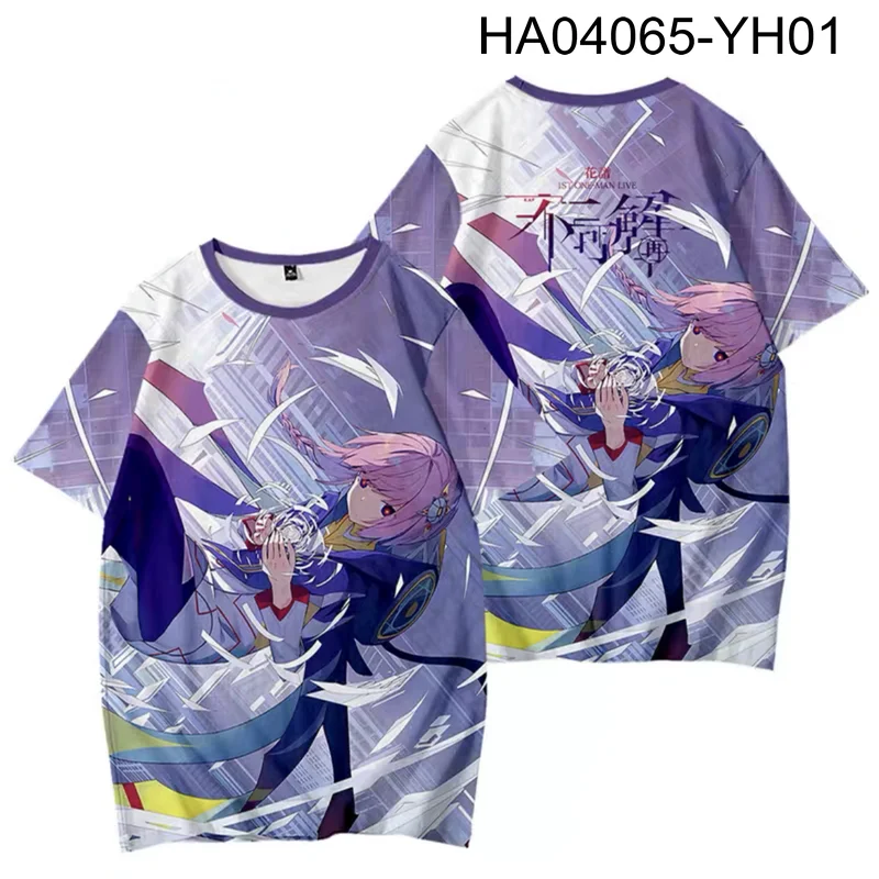 

VTuber Kafu 3D Printing T-shirt Summer Fashion Round Neck Short Sleeve Popular Japanese Streetwear Plus Size