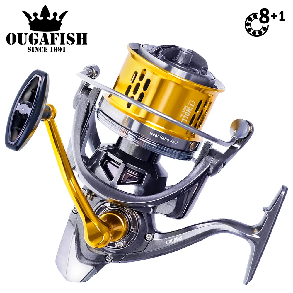 Saltwater Fishing Spinning Reel Coil 18KG Drag High Speed 4.6:1 Open Face Carretilha Freshwater Moulinet Wheel Surf Distant Tool