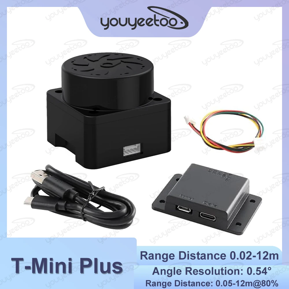 

T-Mini Plus ToF Lidar Scanner 360° 2D Sensor 12Hz Scan Rate 12m Ranging Distance Rplidar for Obstacle Avoidance and Navigation