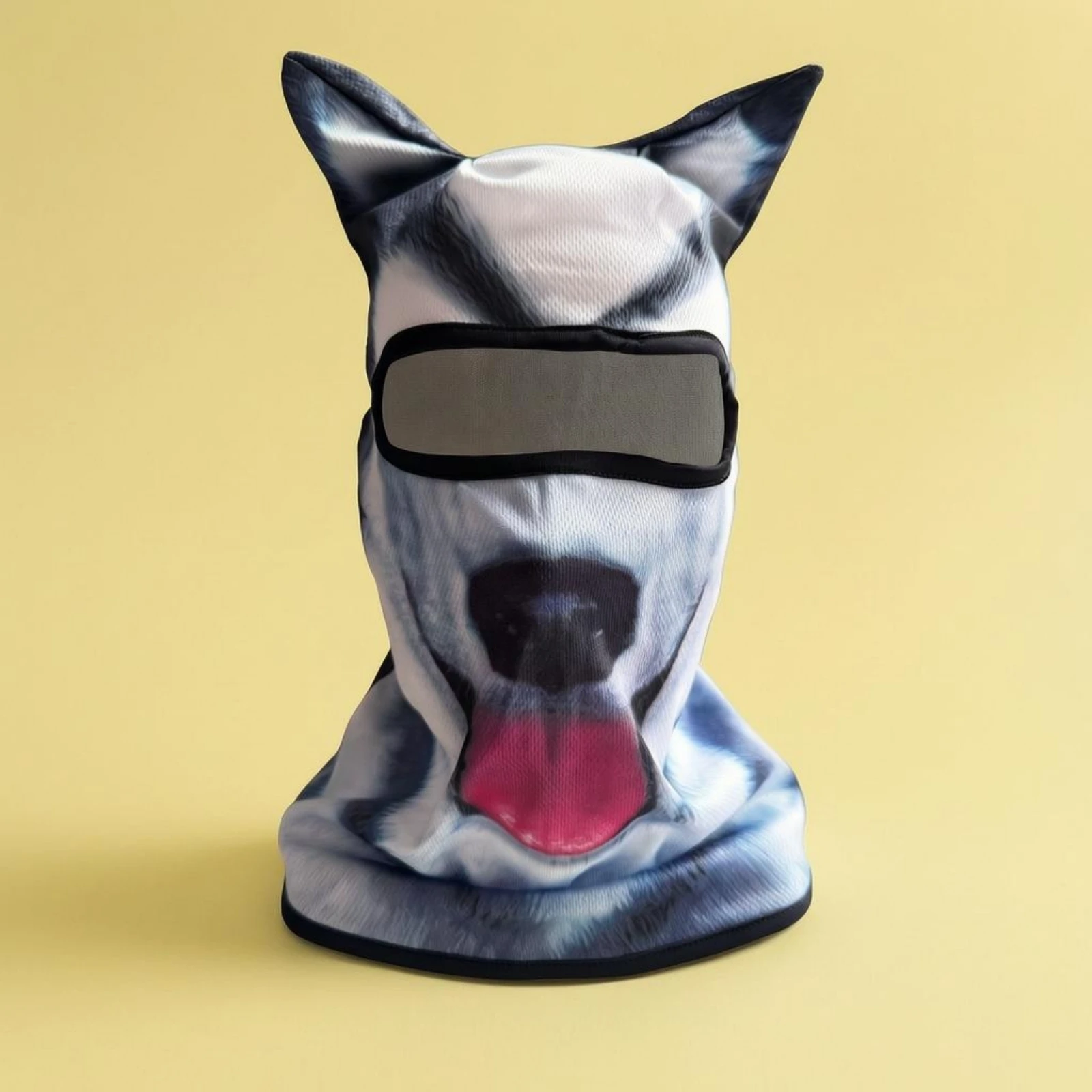 3D Wildlife Mask Hood Polyester 3D Wildlife Ear Balaclava Ear Hood Stretch Headwear Black Trim for Running