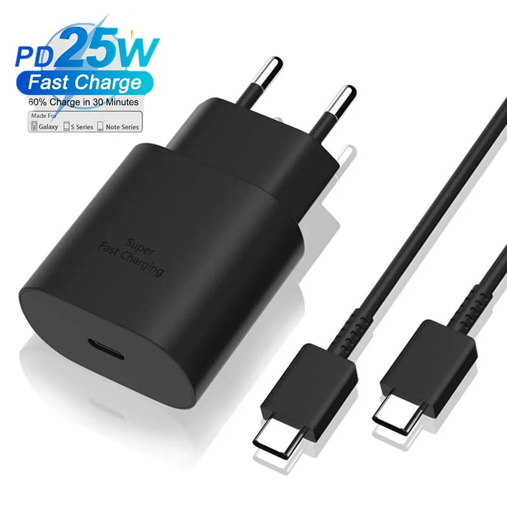 High quality 25W PD Super Fast Charger Type C power adapters For Samsung Galaxy S23 S24 Ultra Plus S21 S20 FE Note 20  A54 A55