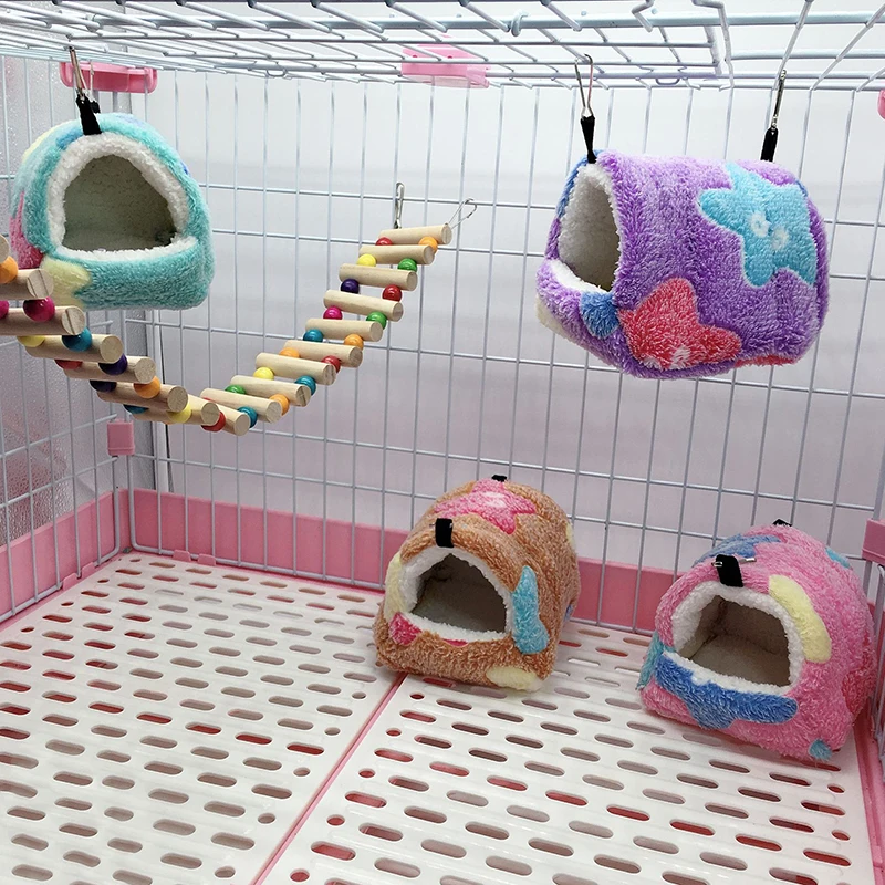 Soft Plush Hanging Hamster Nest Small Animal Pets Cage Hammock Guinea Pig Squirrel Mice Rat Sleepping Bed Keep Warm Nest House