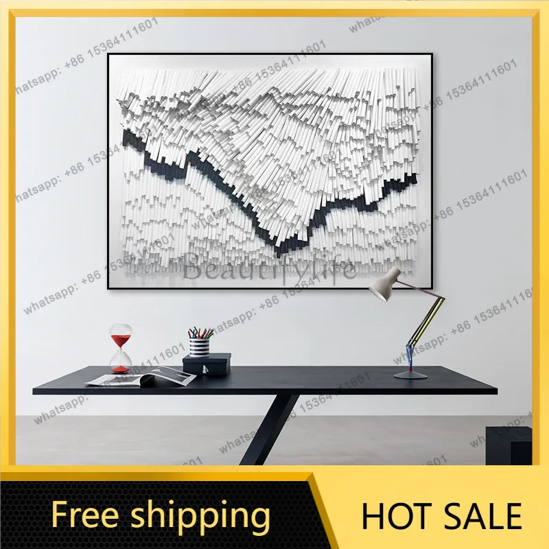 LJY paper art 3D installation painting, living room sofa background decorative painting