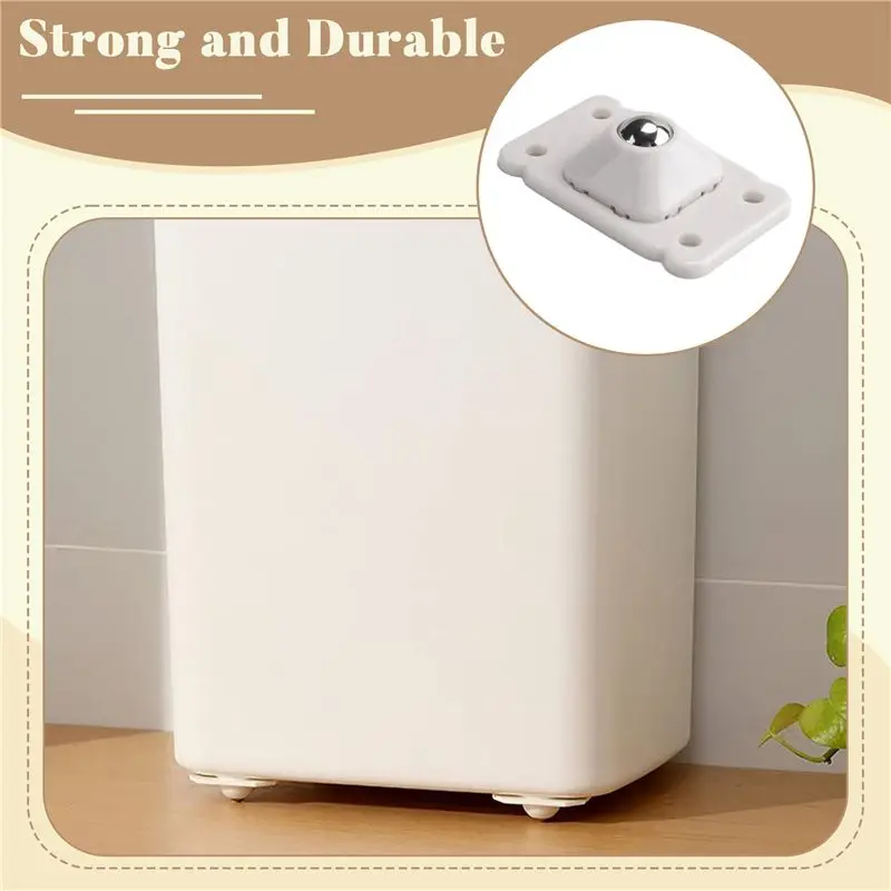 ABLG 16 Pcs Self Adhesive Wheels For Storage Boxes 360 Degree Rotation Stainless Steel Pulley Ball Casters 4.5 X 2.8Cm
