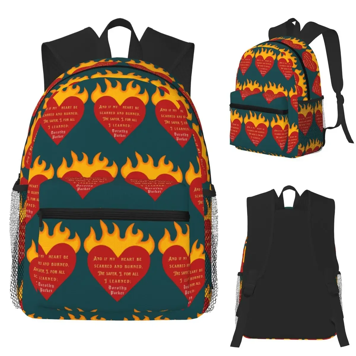 

Рюкзак Дороти Паркера с цитатой и если мое сердце, который сделал и сжигать, школьная сумка, походный дорожный рюкзак, сумка для книг, сумки на плечо