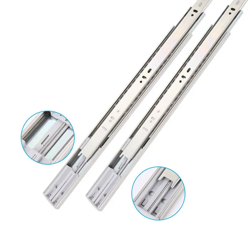 3 Fold 304 Stainless Steel Duty Ball Bearing Drawer Rail 45Mm Telescopic Runner Cabinet Kitchen Slider Soft Close Drawer Slid