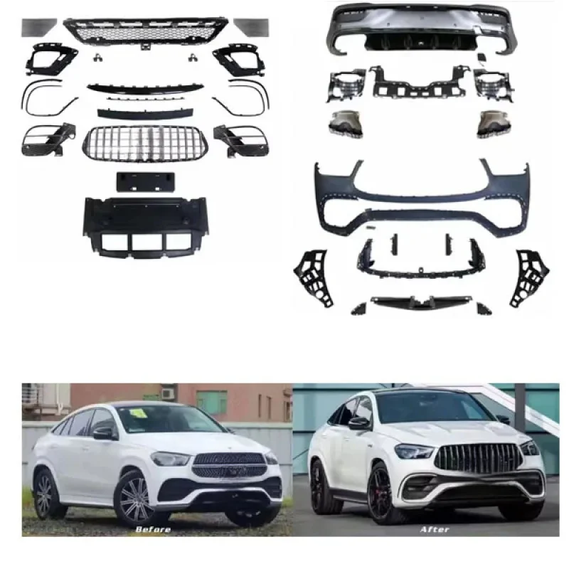 

GLE63 GLE Class W167 Car Body Kit New Plastic Bumpers over Fenders Grille Rear Diffuse Accessories Auto Tuning