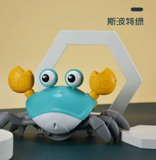 New Auto-sensing Escape Crab toy Children Crawling Avoiding Obstacles Electronic Pet With Music Baby Walking Toy Without battery