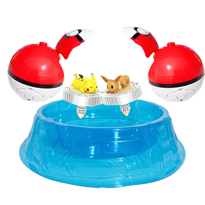 Pokemon Launcher Gyroscope Rotating Children\'s Arena Toy Set Pikachu Battle Plate Pok é Ball Boy Birthday Christmas Gifts