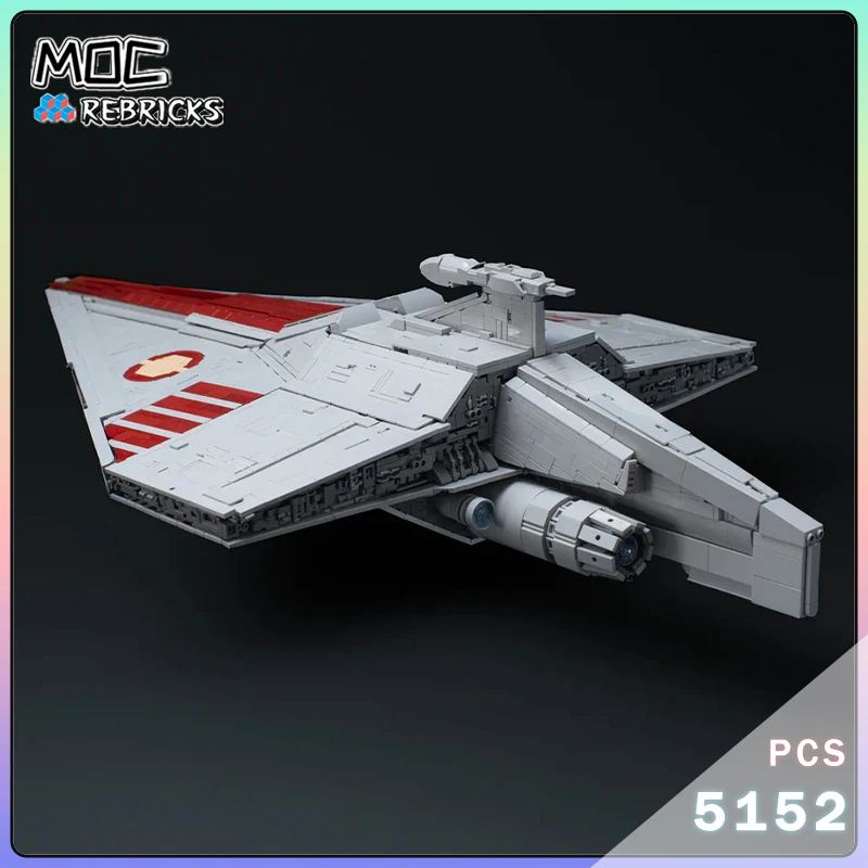 Film Fiksi Ilmiah MOC UCCS Acclamator-Kelas Pesawat Ruang Angkasa Blok Bangunan Serangan Militer Penjelajah Model Batu Bata DIY Mainan Hadiah Natal