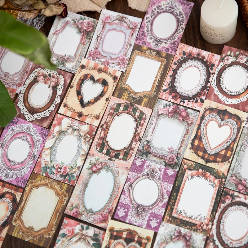 50Pcs/Back Material paper Romantic Journey Series Base Handmade Decorative Paper Supplies Hand Booklets Collage Daily Decoration