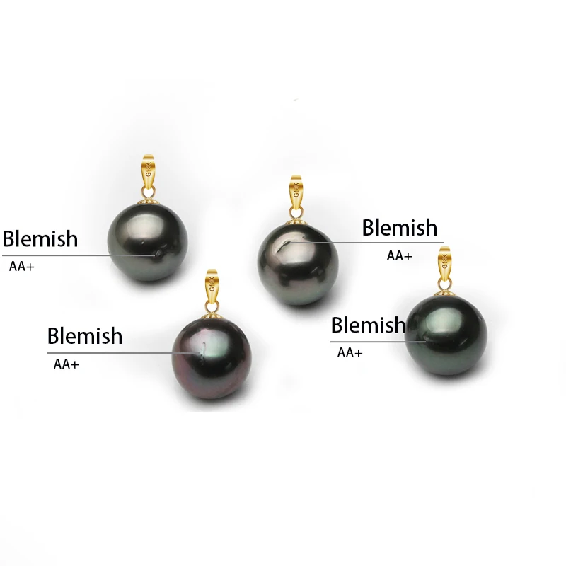 Real Natural Black Tahitian Pearl Pendant Women,18k Gold Pearl Pendant Without Chain Girls Mother Wife Birthday Gift AA+ Grade