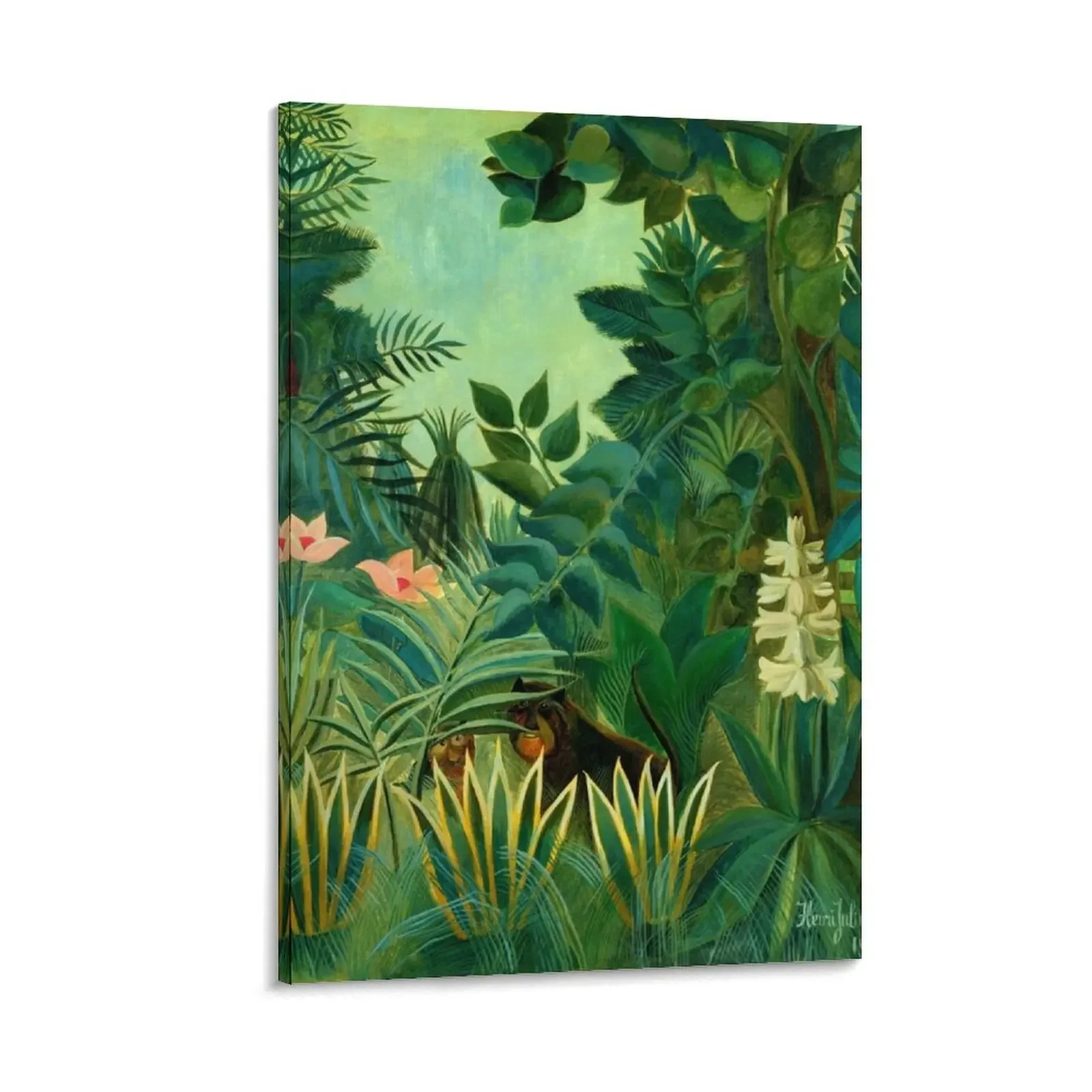 

Henri Rousseau The Equatorial Jungle, 1909 Canvas Painting office decoration room decors aesthetic Wall decoration poster