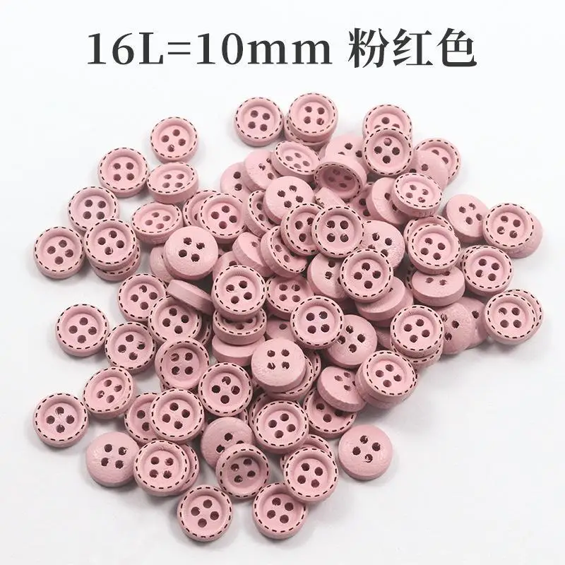 1/10/20/30/50pcs 10mm 4hole Mini Color Kids Buttons Wood Buttons Clothing Wedding Decoration Sewing Accessories